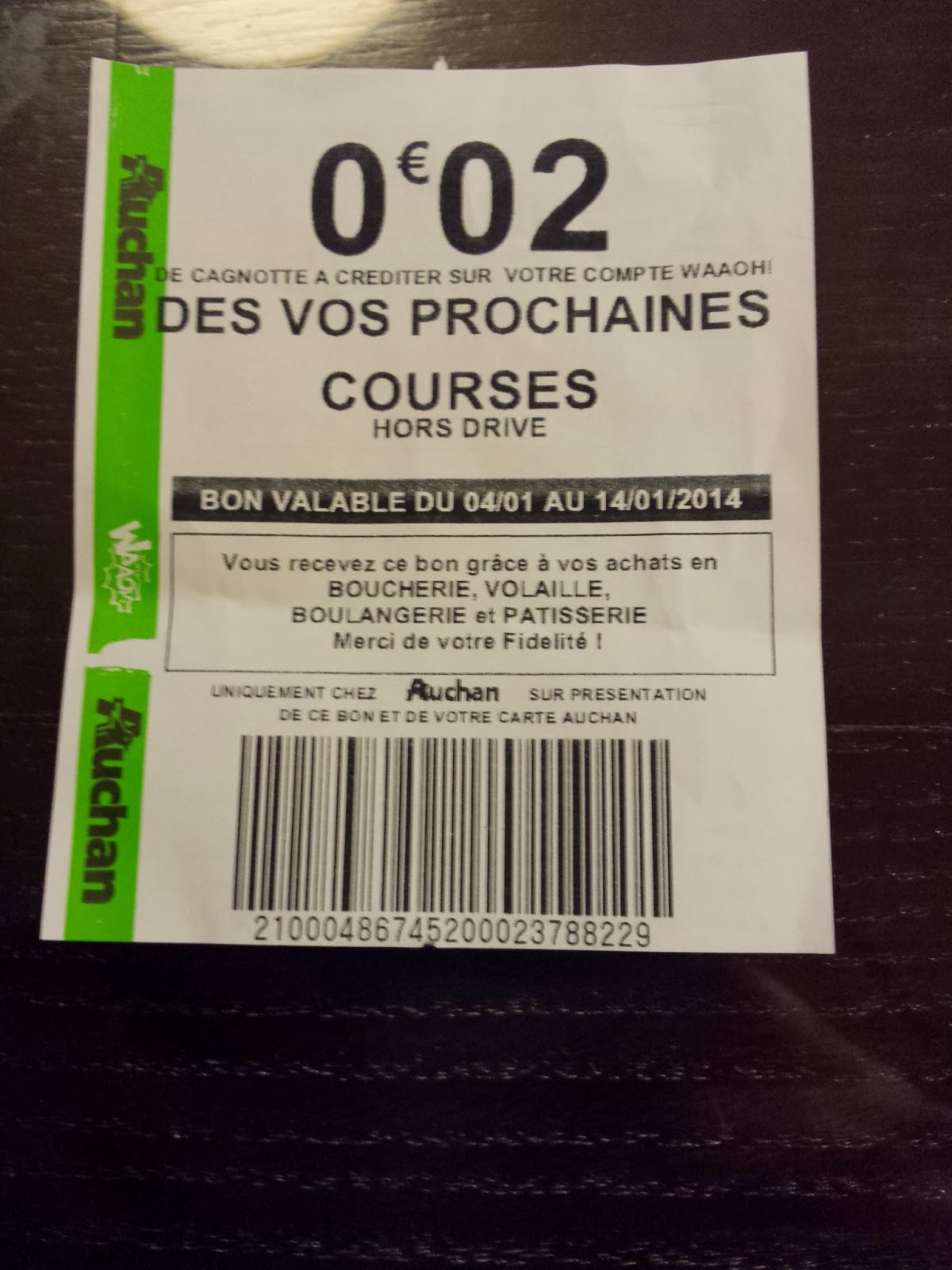 J&rsquo;ai acheté une baguette à #Auchan…